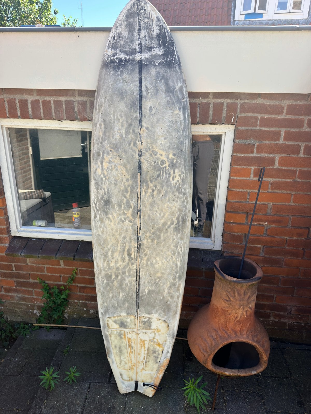 Oude surfplank - niet surfbaar, decoratie, Ophalen, Gebruikt