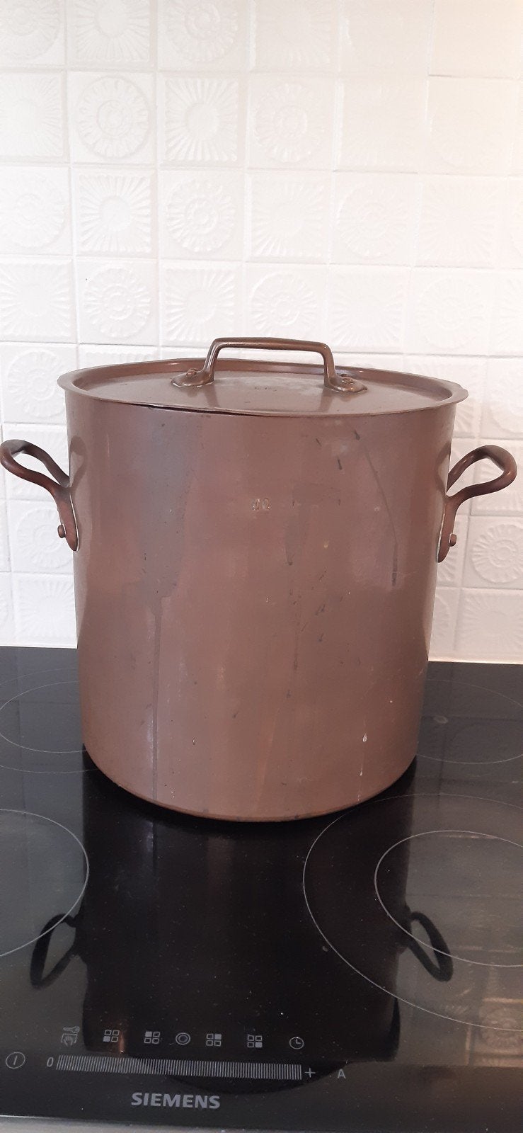 Antieke Franse Koperen Soeppan (Marmite) – 28cm Ø – 6kg, Huis en Inrichting, Ophalen, Gebruikt, Overige materialen