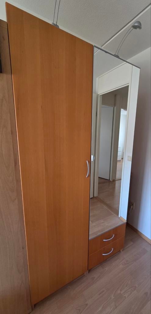 Ikea Pax kast met spiegeldeur en verlichting, Gebruikt, 100 tot 150 cm, 200 cm of meer, Overige houtsoorten