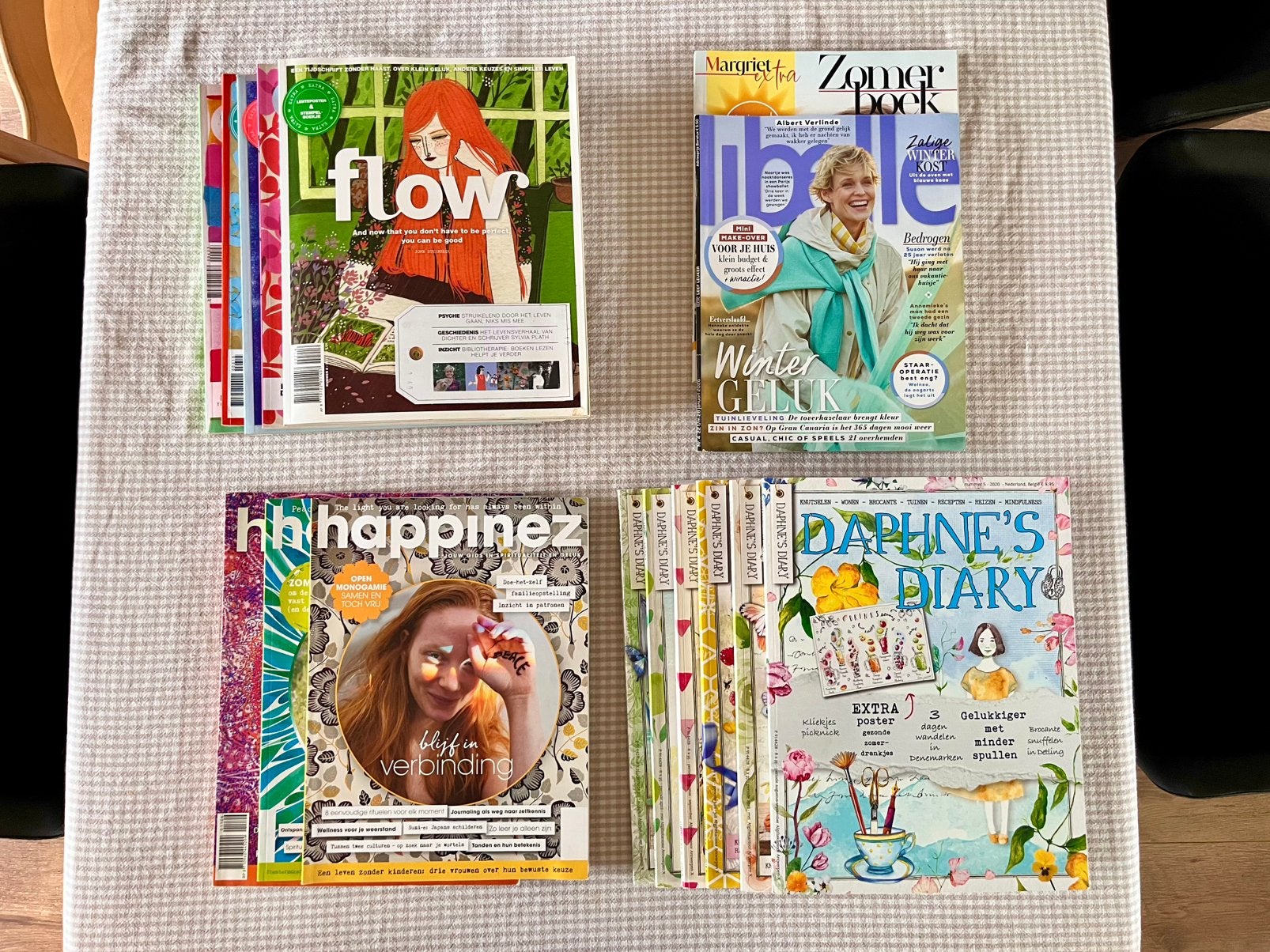 Tijdschriften Happinez, Flow, Daphne's Diary ed, Ophalen of Verzenden, Gelezen, Damesbladen