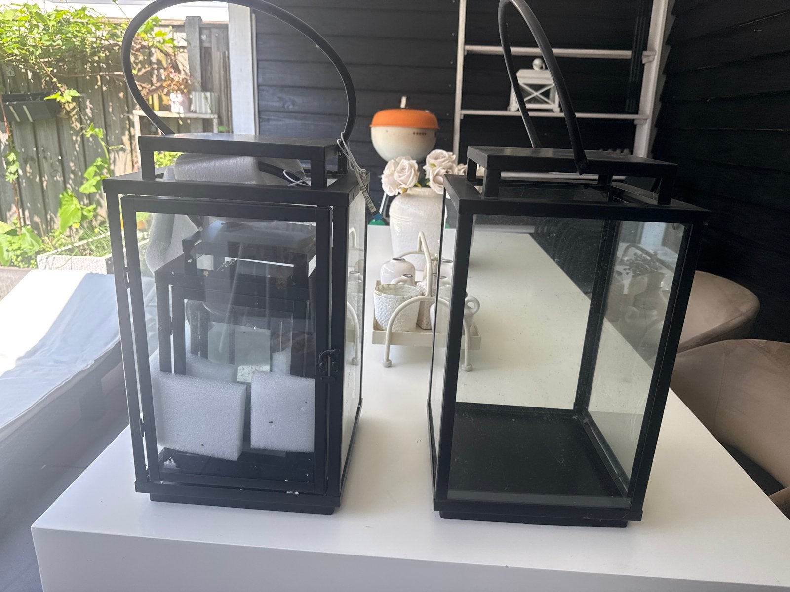 Set van 4 nieuwe Intratuin lantaarns/kandelaren, Ophalen, Lantaarn, Nieuw, Metaal