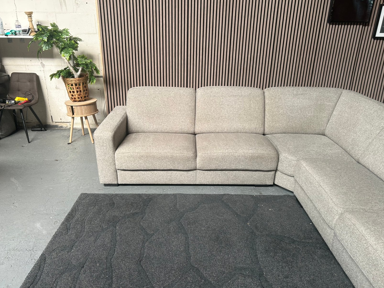 GRATIS LEVERING Hoekbank Grijs 278X278 GEREINIGD, 250 tot 300 cm, Hoekbank, Ophalen of Verzenden, Zo goed als nieuw