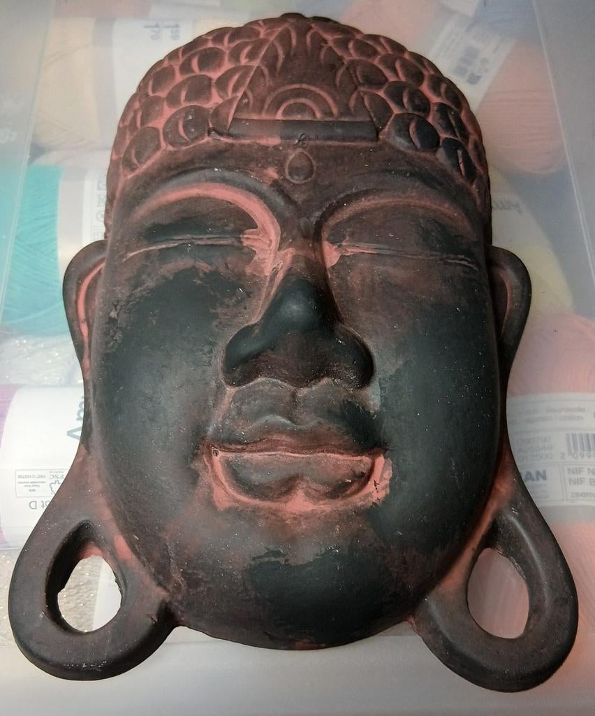 Boeddha masker voor aan de muur, Ophalen of Verzenden, Steen