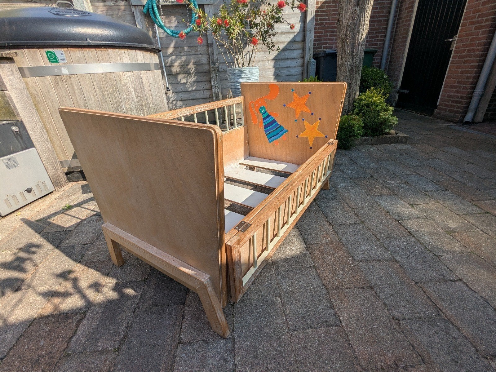 kinderledikant hout 120 x 60 cm, Kinderen en Baby's, Ophalen, Gebruikt, Minder dan 140 cm, Minder dan 70 cm