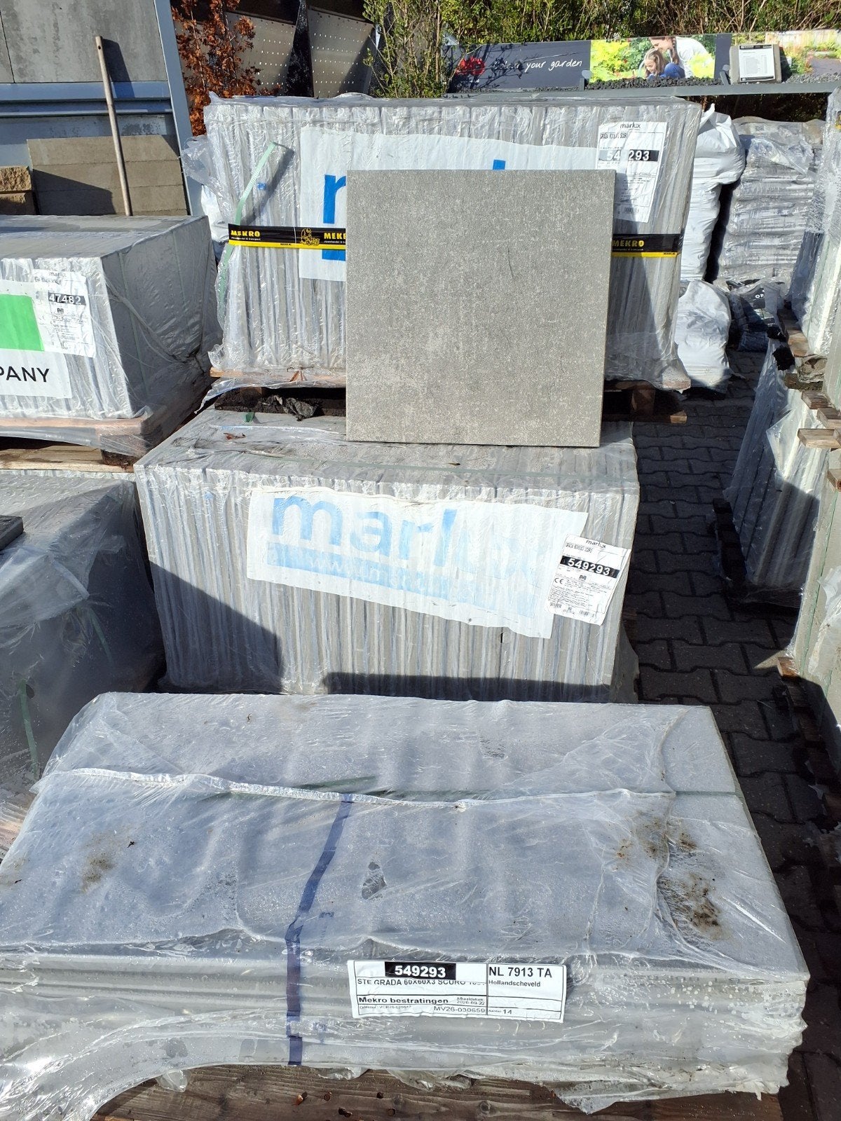 Marlux Grada Terrastegels Scuro 60x60x3 cm - 41,4m², Ophalen, Nieuw, 10 m² of meer, Beton