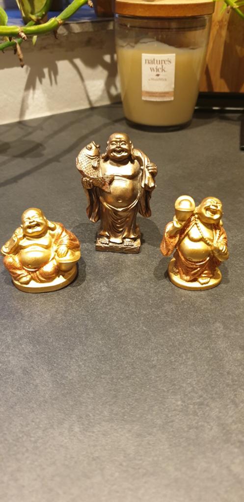 Set van 3 lachende Boeddha beeldjes, Ophalen of Verzenden, Zo goed als nieuw