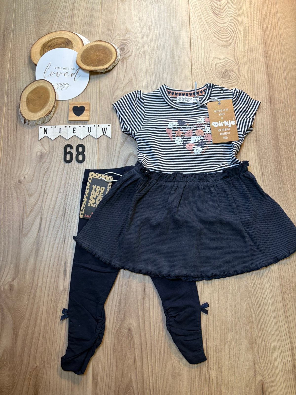 Meisje Dirkje blauw zomer jurkje, bakkaboe legging maat 68, Ophalen of Verzenden, Nieuw, Meisje, Setje