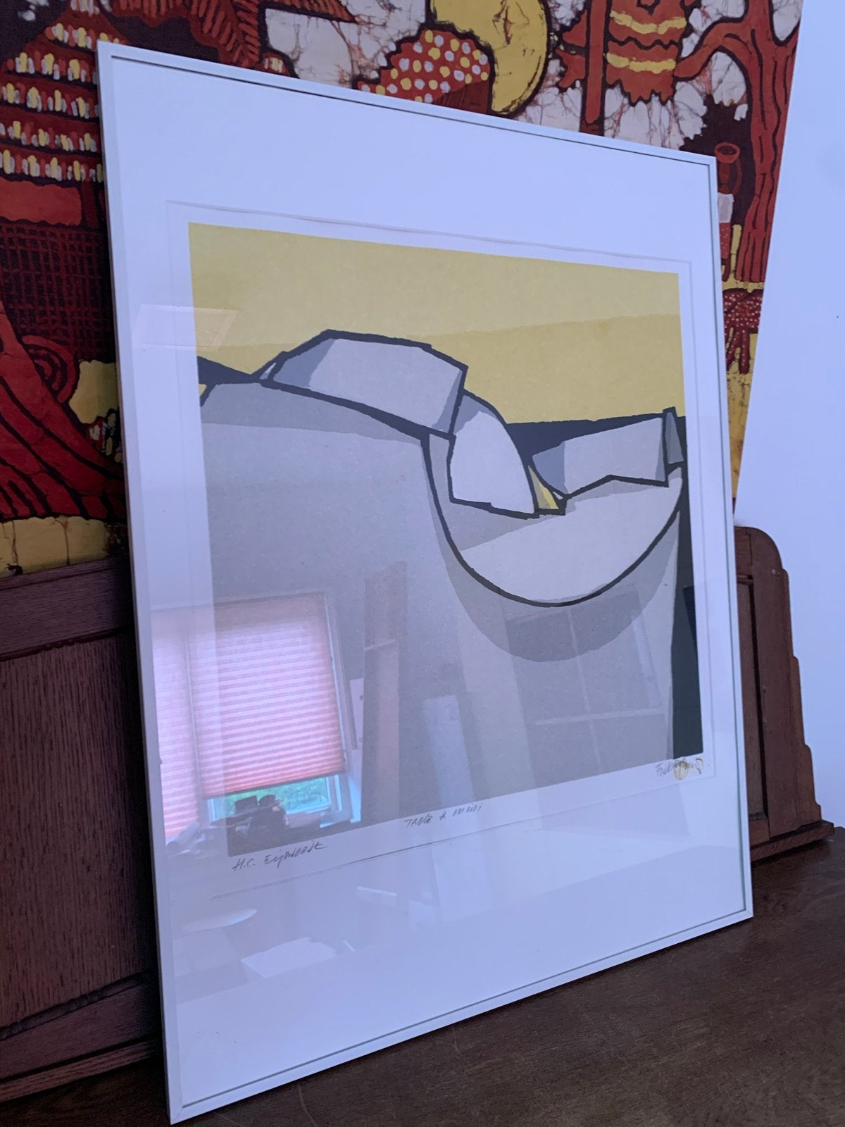 Exclusieve abstracte boardsnede van Fon Klement (1930–2000), Antiek en Kunst, Kunst | Schilderijen | Klassiek, Ophalen, Abstract