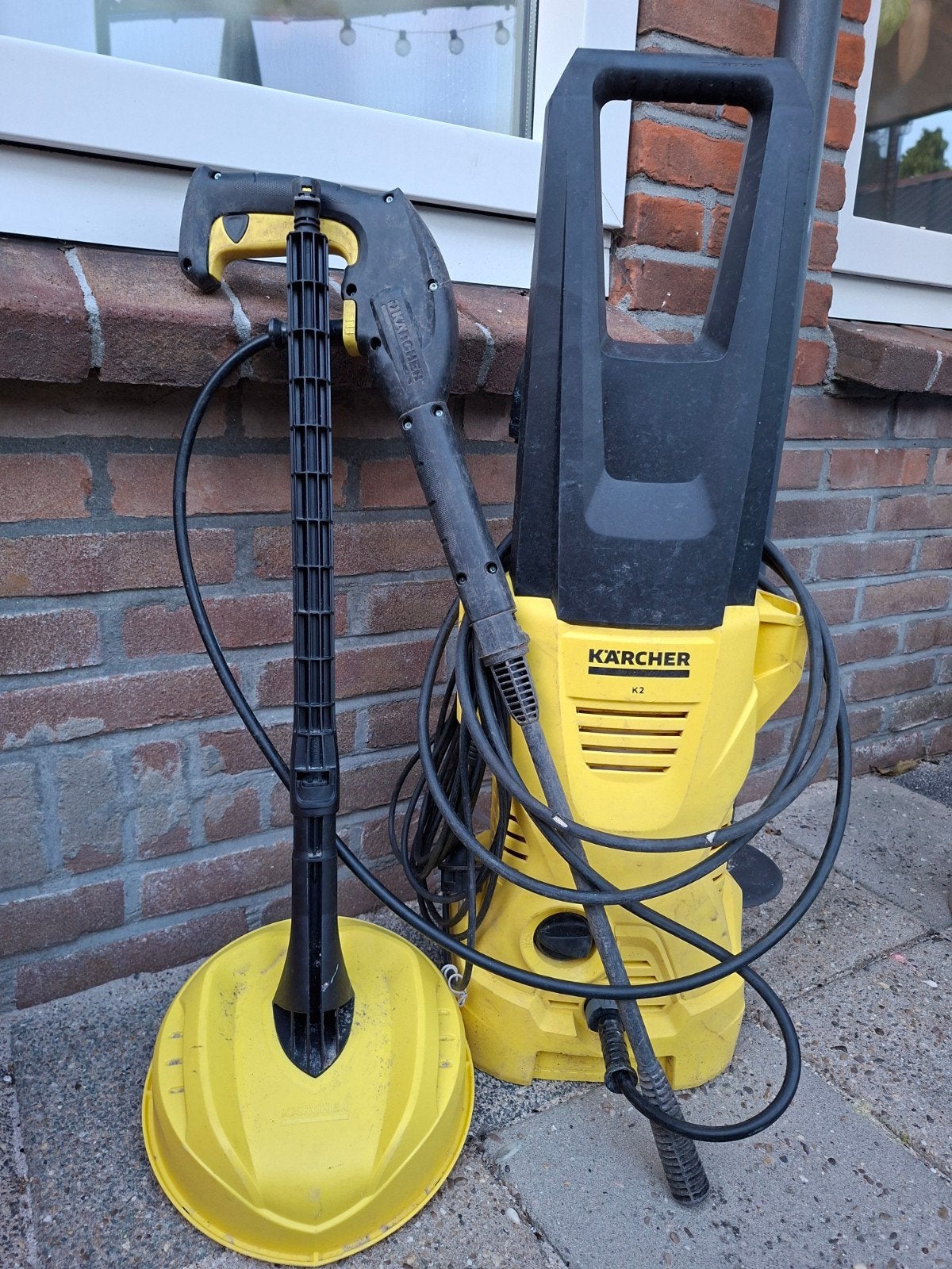 Kärcher K2 hogedrukreiniger met terrasreiniger, Tuin en Terras, Hogedrukreinigers, Ophalen, Gebruikt, Elektrisch, Kärcher