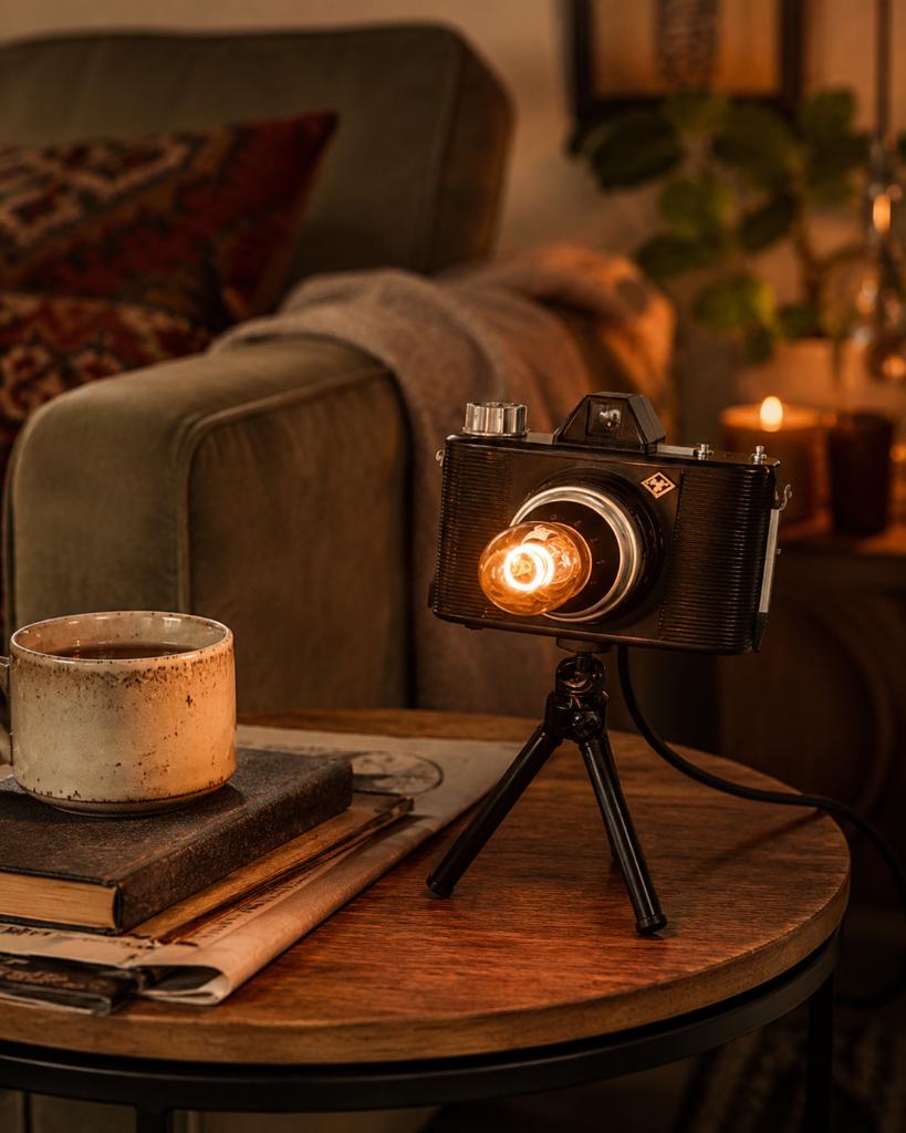 Bijzondere retro lamp in camera, Ophalen of Verzenden, Zo goed als nieuw, Retro, Minder dan 50 cm