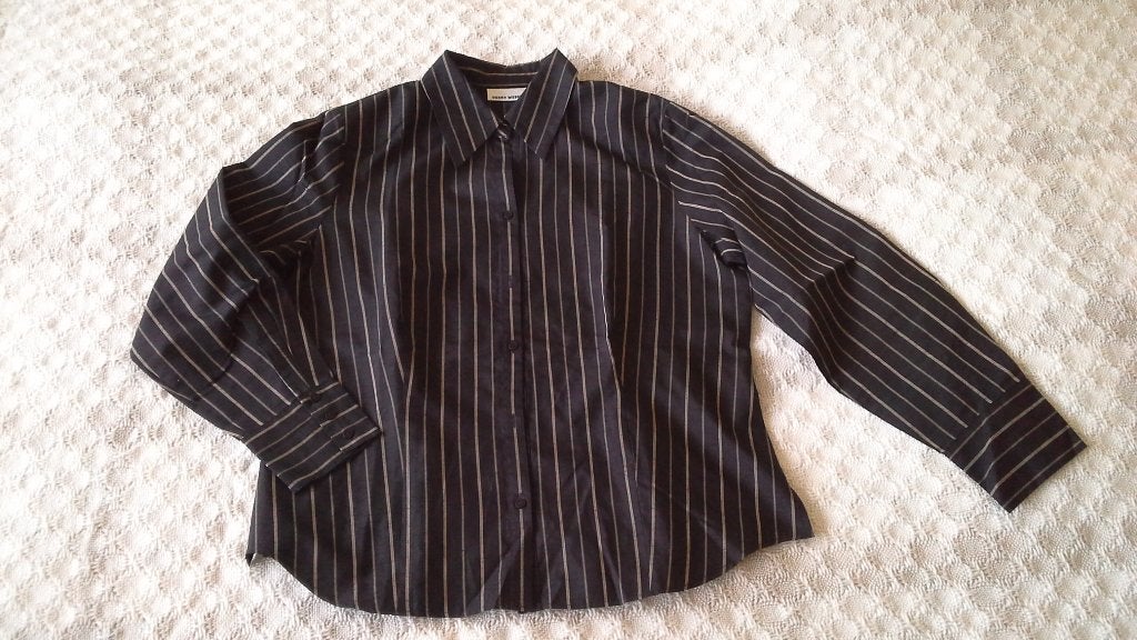 zwarte blouse met goud streep Gerry Weber maat 44, Ophalen, Zwart, Maat 42/44 (L), Zo goed als nieuw