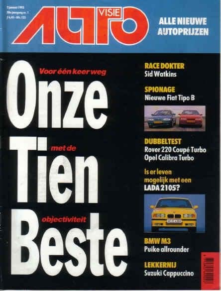 Autovisie 1 1993 : Suzuki Cappuccino - BMW M3 Coupe - Rover, Ophalen of Verzenden, Gelezen, Algemeen