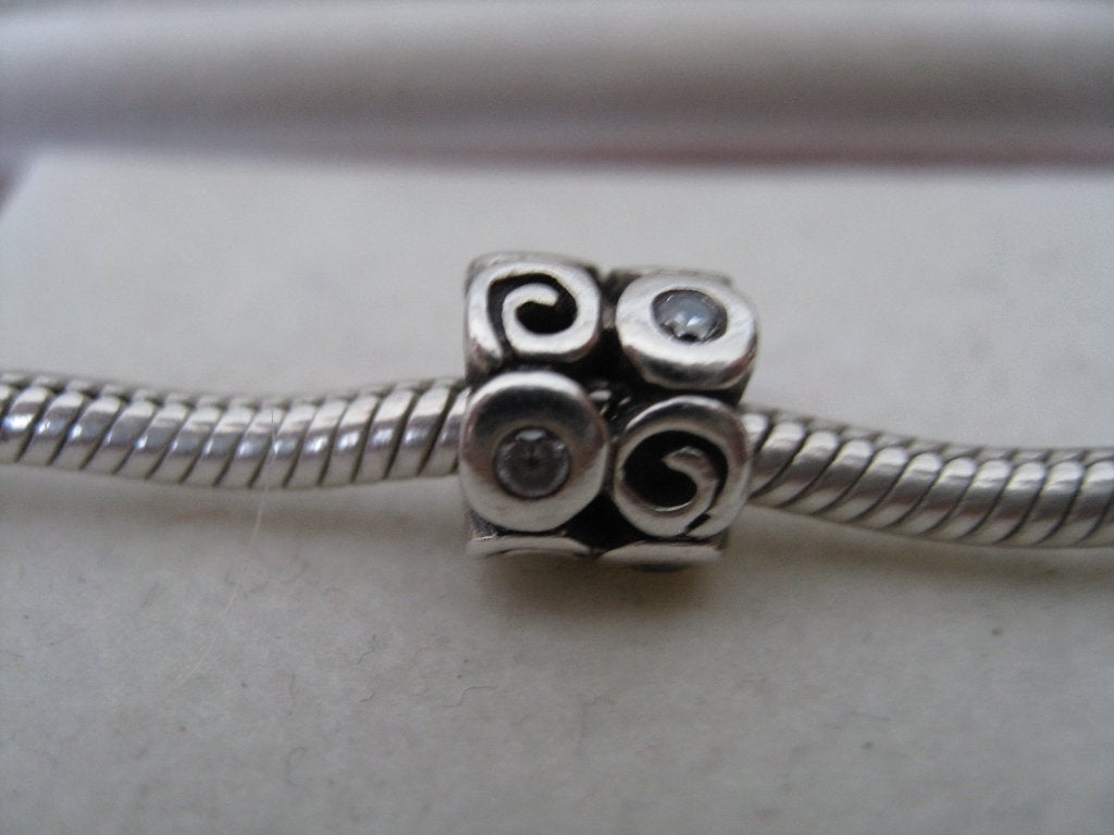 Pandora Bedel Met zirkonia, Sieraden, Tassen en Uiterlijk, Bedels, Verzenden, Zo goed als nieuw, Zilver, Pandora