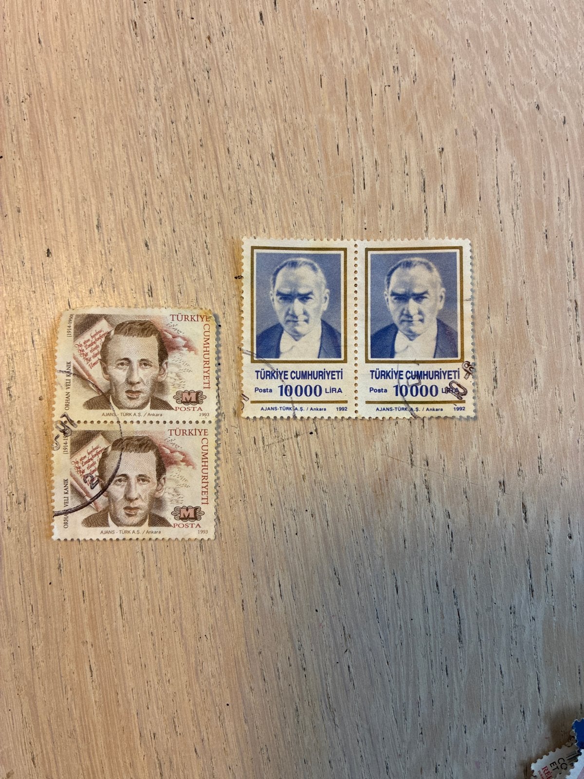 Turkse postzegels Atatürk en Orhan Veli Kanık, Ophalen of Verzenden, Overige landen, Gestempeld