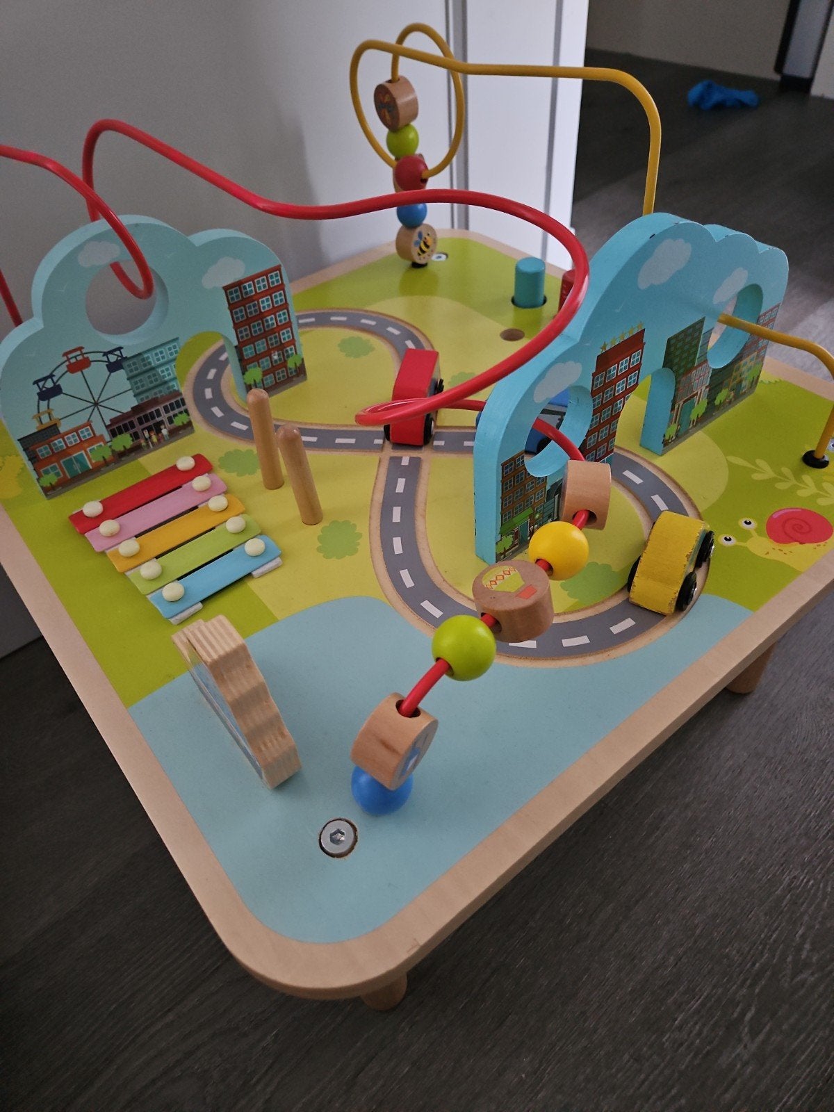 Houten activiteiten speeltafel voor baby's en dreumes, Ophalen, Gebruikt, Overige typen, Met geluid