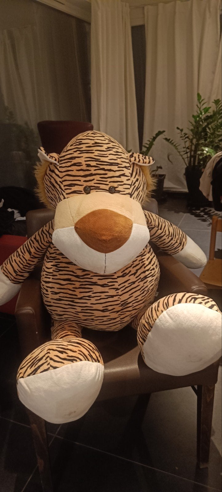 Grote zachte tijger knuffel, Ophalen, Oranje, Zo goed als nieuw, Groot (groter dan 80 cm)