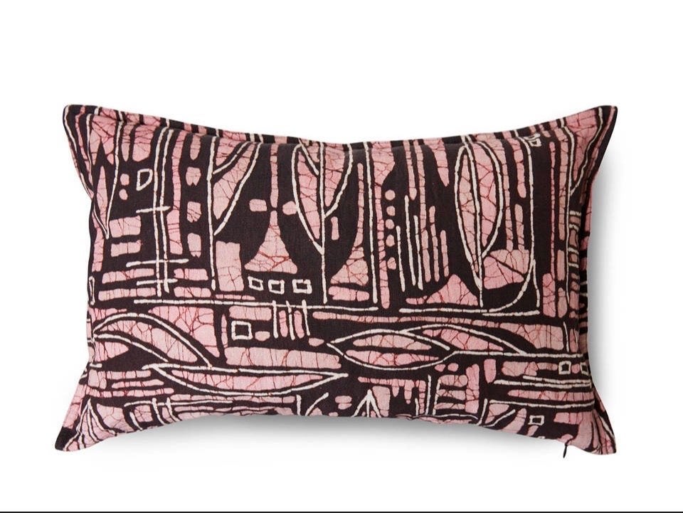 Nieuw sierkussen HK living met uniek patroon - Roze/Zwart, Huis en Inrichting, Ophalen, Meerkleurig, Met print, Nieuw