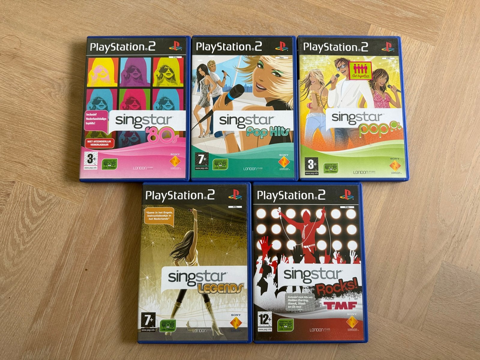 Singstar PlayStation 2 Collectie (5 spellen), Muziek, Gebruikt, 2 spelers, Eén computer