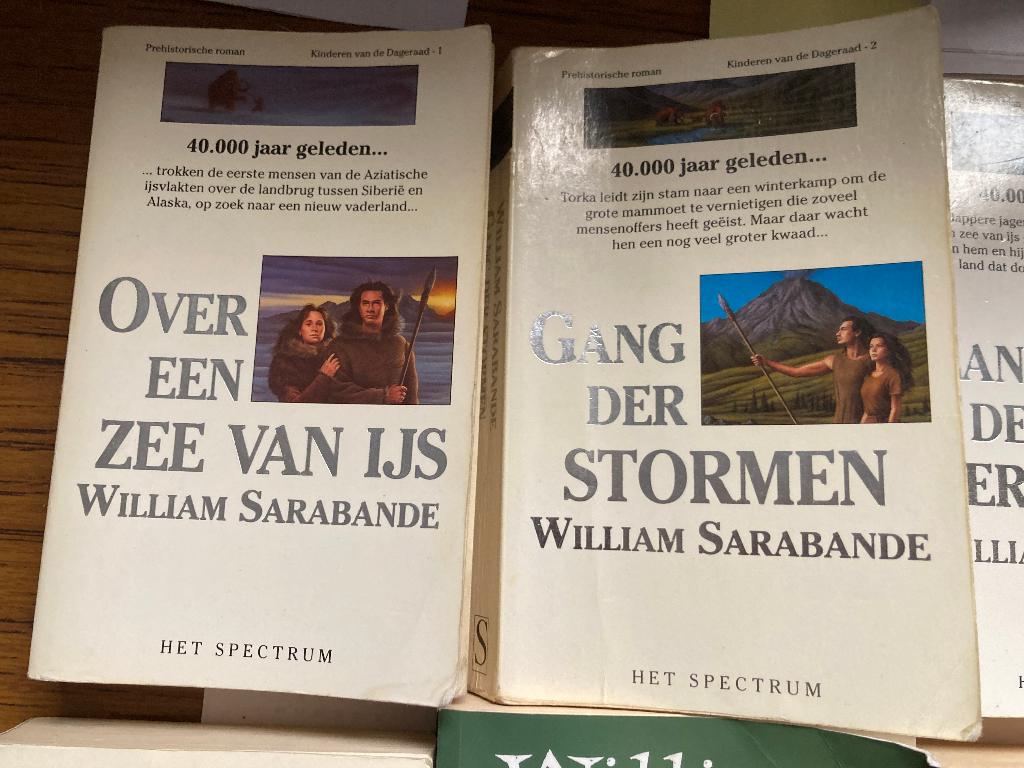 Kinderen v/d Dageraad deel 1-2-4-5 en 7 William Sarabande, Boeken, Ophalen of Verzenden, Gelezen, William Sarabande