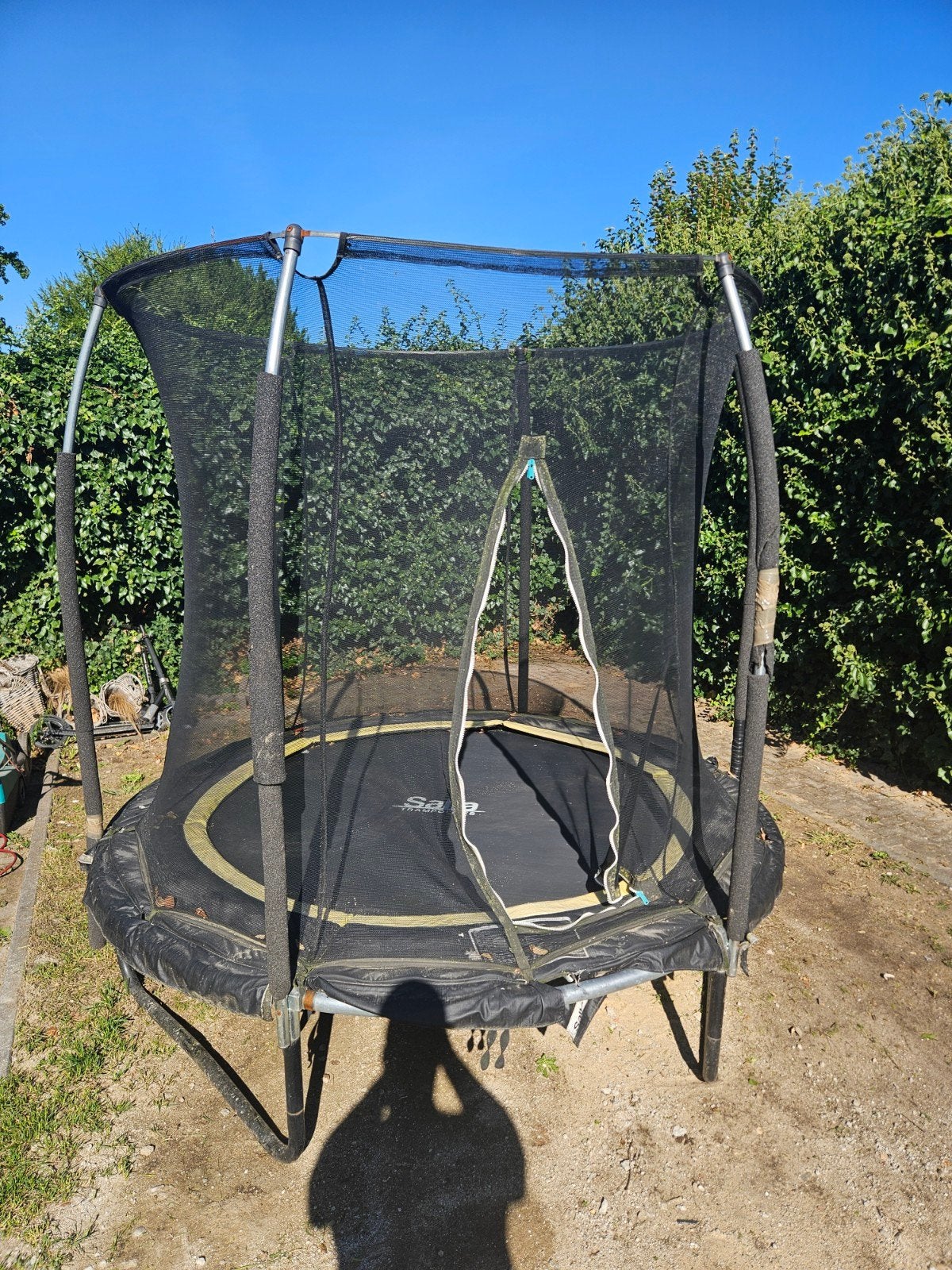 gratis ophalen Salsa Trampoline met veiligheidsnet 150cm, Ophalen, Gebruikt