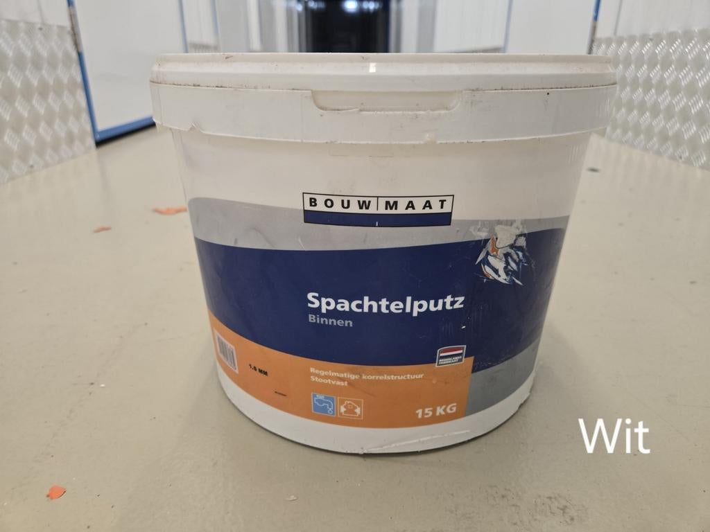 Spachtelputz Binnen Wit 15 kg - 1,5 mm korrel, Ophalen of Verzenden