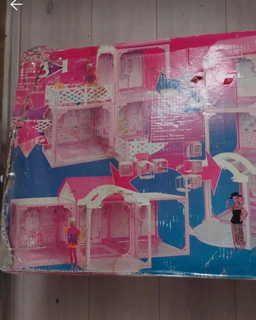 Vintage Barbiehuis 3-in-1 - Zeldzaam Poppenhuis, Kinderen en Baby's, Speelgoed | Poppenhuizen, Ophalen of Verzenden, Gebruikt