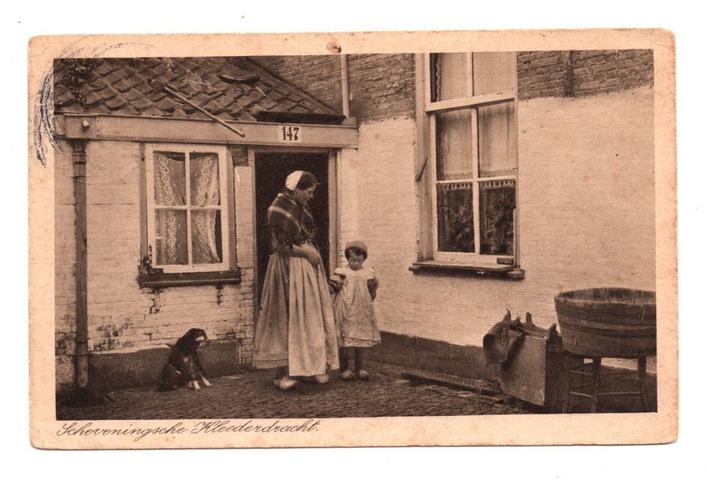 Oude Ansichtkaart Scheveningen Kleederdracht Gelopen 1932, Ophalen of Verzenden, 1920 tot 1940, Gelopen, Zuid-Holland