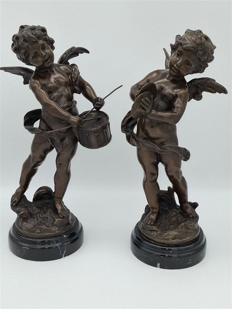2 bronzen beeldjes naar August Moreau Frankrijk, Ophalen of Verzenden