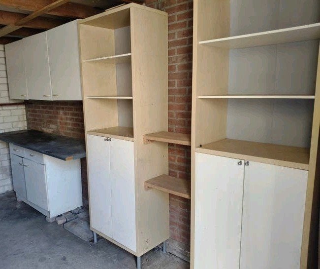 Gratis af te halen: Kasten, Huis en Inrichting, Keuken | Keukenelementen, Ophalen, Gebruikt, Wit, 200 cm of meer