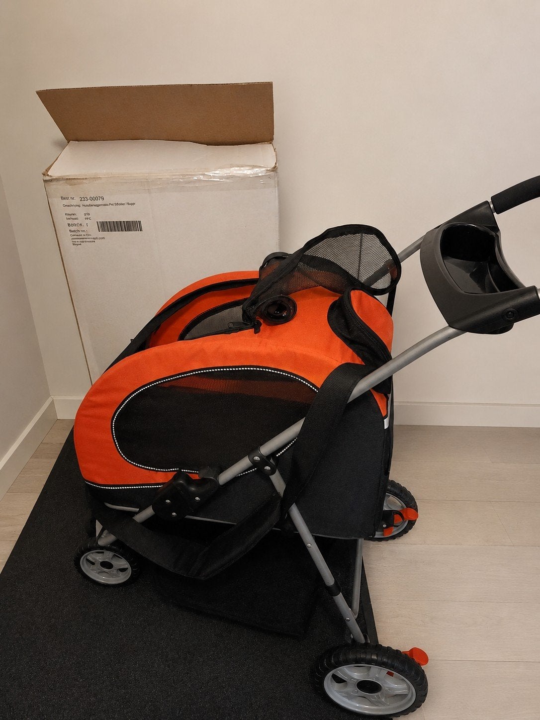 Nieuwe hondenbuggy 3 in 1 oranje zwart, Ophalen, Nieuw
