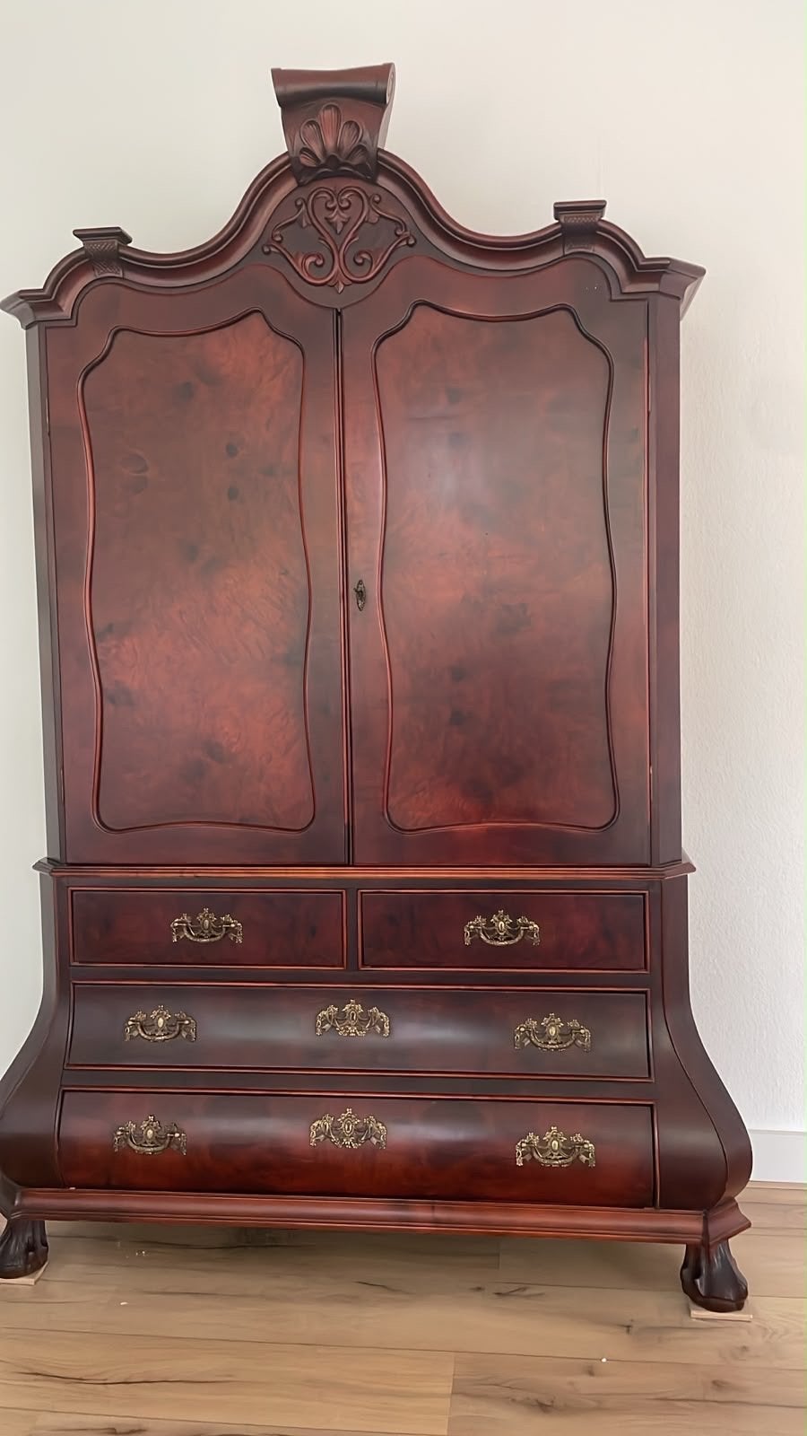 Antieke mahoniehouten kast met lades, Antiek en Kunst, Ophalen