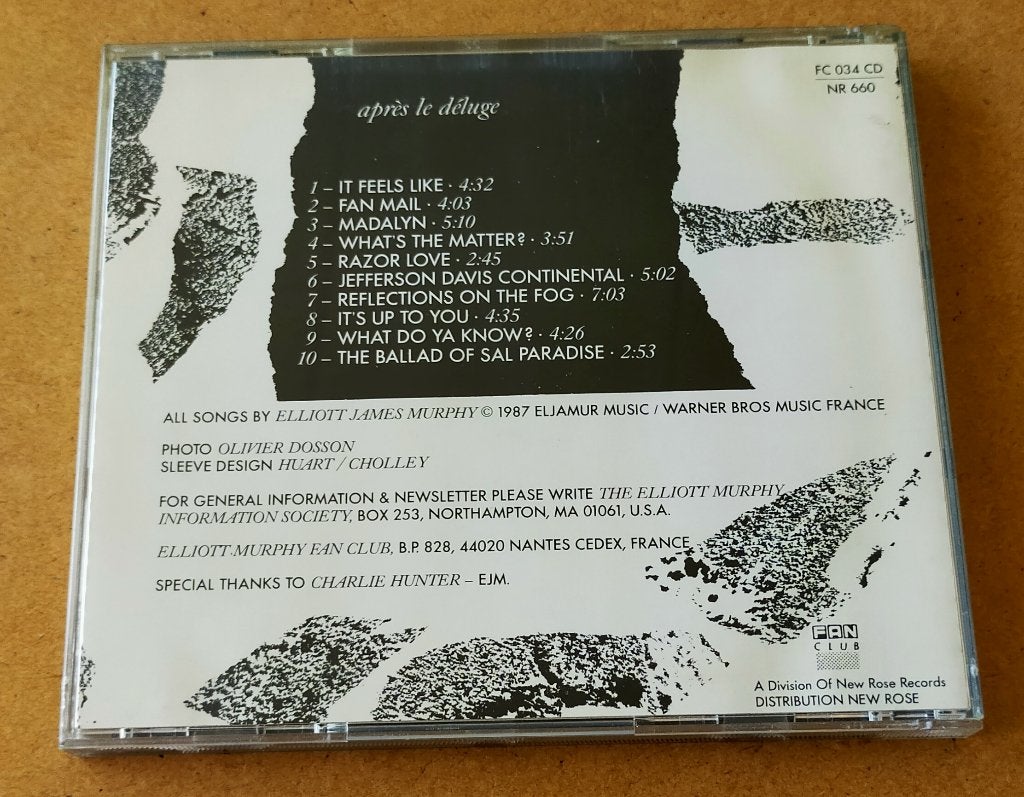 Elliott Murphy - Apres le Deluge CD 1987, Ophalen of Verzenden, Gebruikt, Poprock