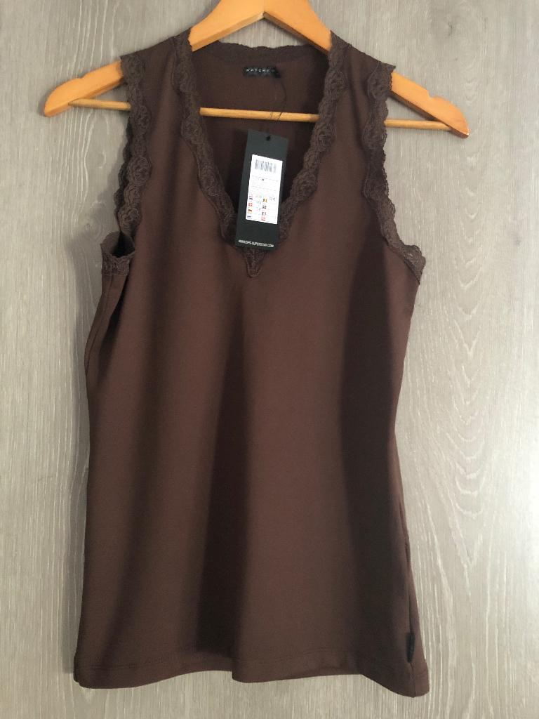 Nieuw bruine top met kant sps, Kleding | Dames, Maat 38/40 (M), Bruin, Nieuw, Ophalen of Verzenden
