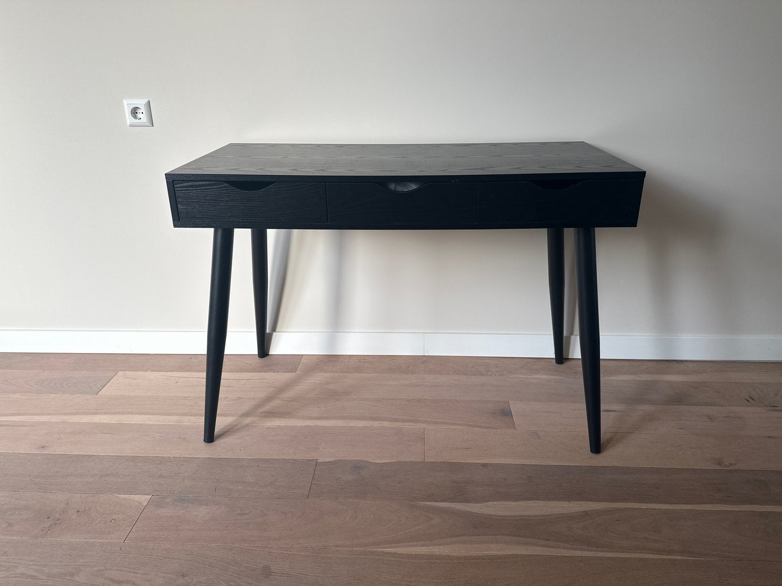 Modern zwart bureau met lades, Huis en Inrichting, Bureaus, Ophalen, Zwart, Zo goed als nieuw, Overige merken