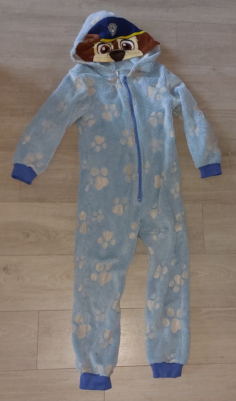 Paw Patrol Chase Onesie Maat 122/128, Nacht- of Onderkleding, Jongen of Meisje, Ophalen of Verzenden, Zo goed als nieuw