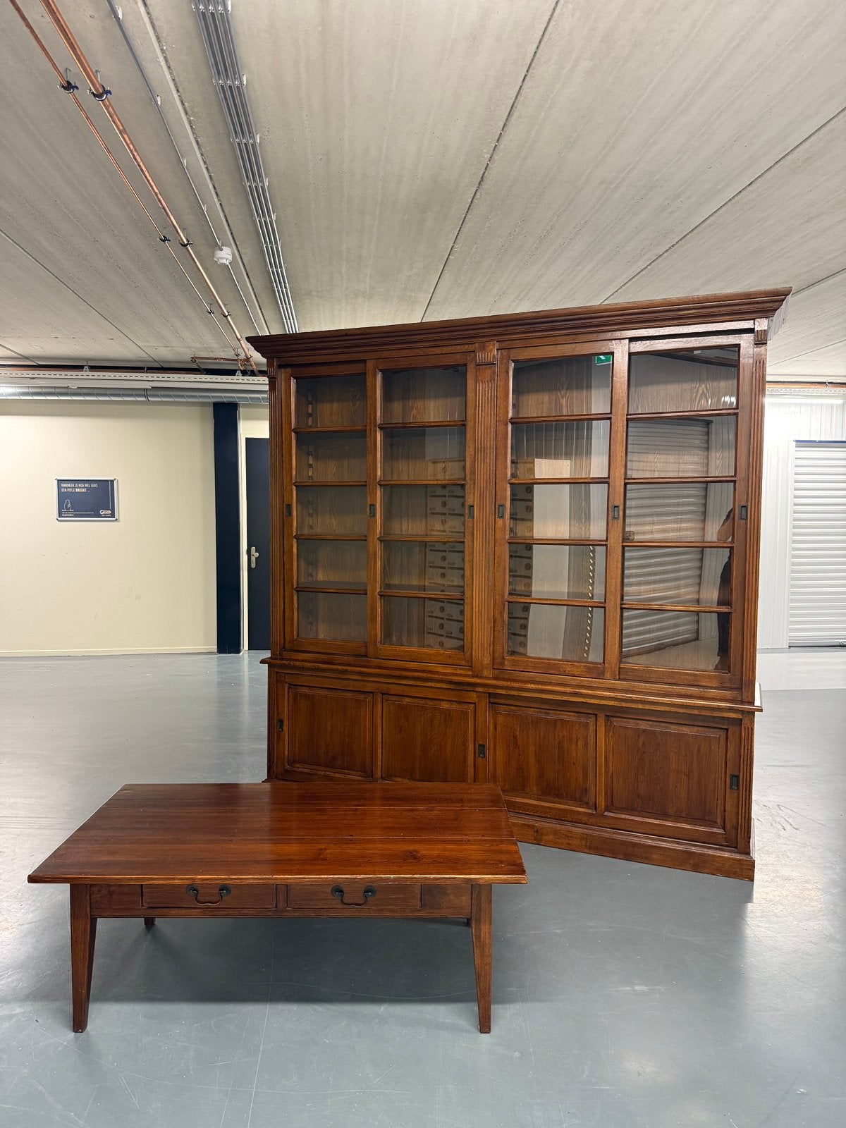 Eichholtz Massief Eiken Bibliotheekkast 250 cm, Met deur(en), 200 cm of meer, Pakhuis Zuidwest, Eikenhout
