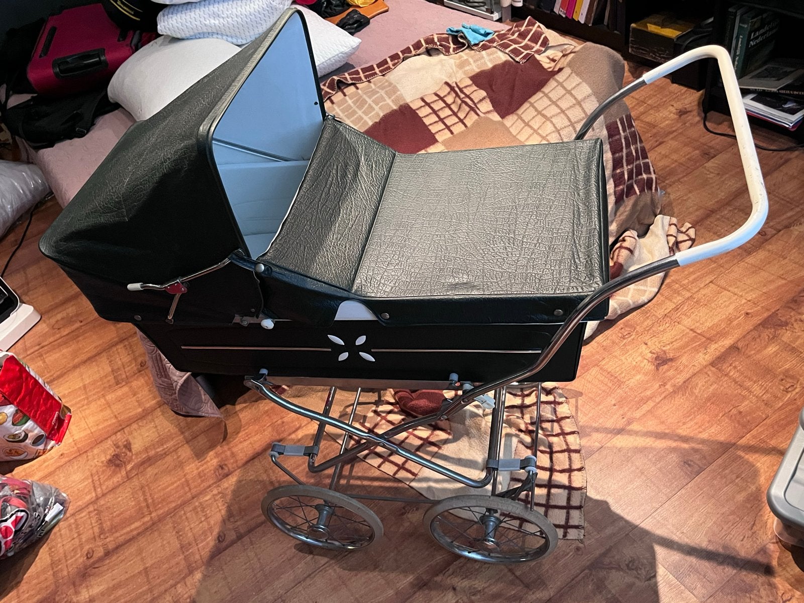 Vintage 70’s Kinderwagen met Reiswieg - Klassiek Design, Gebruikt, Met reiswieg, Ophalen, Kinderwagen