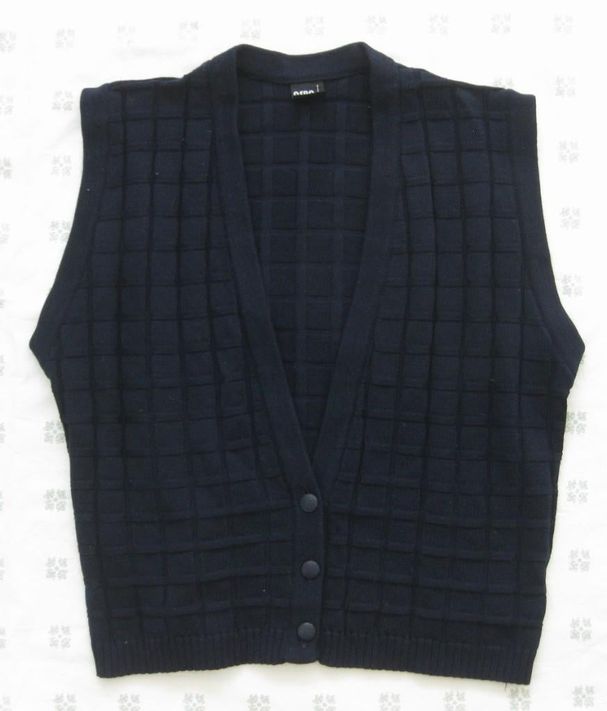 Aspa Lady-strick donkerblauwe spencer/gilet/vest gebreid, XL, Kleding | Dames, Blauw, Maat 42/44 (L), Zo goed als nieuw, Aspa