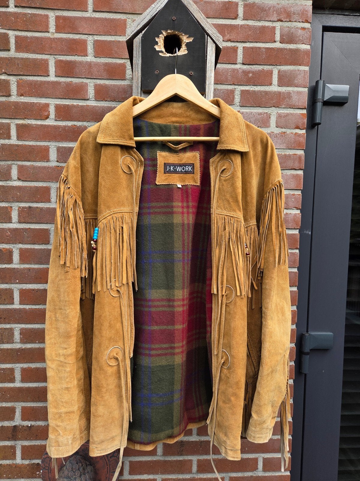 suede jas, Kleding | Heren, Ophalen, Maat 52/54 (L), Bruin, Zo goed als nieuw