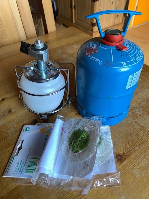 Camping gasfles en lamp Lumogaz R, Caravans en Kamperen, Kampeeraccessoires, Ophalen, Zo goed als nieuw