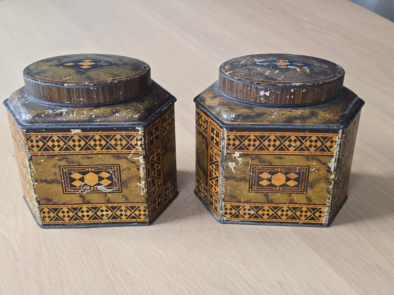 2 zeer zeldzame antieke Art Deco William Crawford blikken, Ophalen of Verzenden, Overige