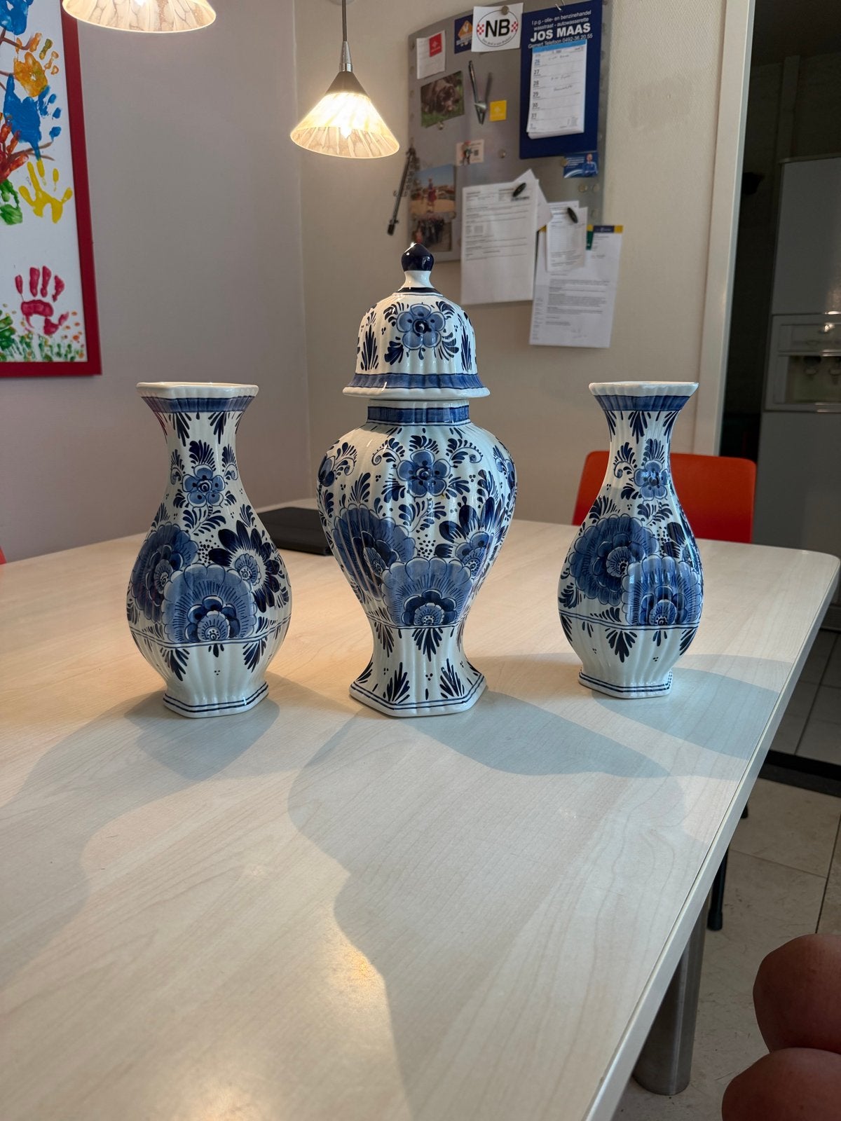 KROON Delftskaststel - 3-delig, puntgaaf, Antiek en Kunst, Ophalen