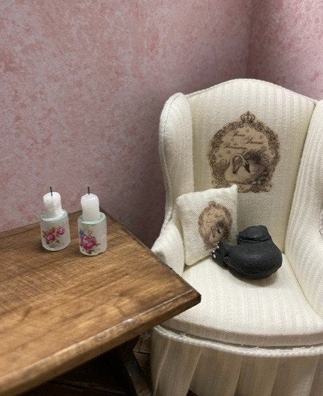 poppenhuis brocante glas met kaars, Verzamelen, Ophalen of Verzenden, Nieuw, Poppenhuis