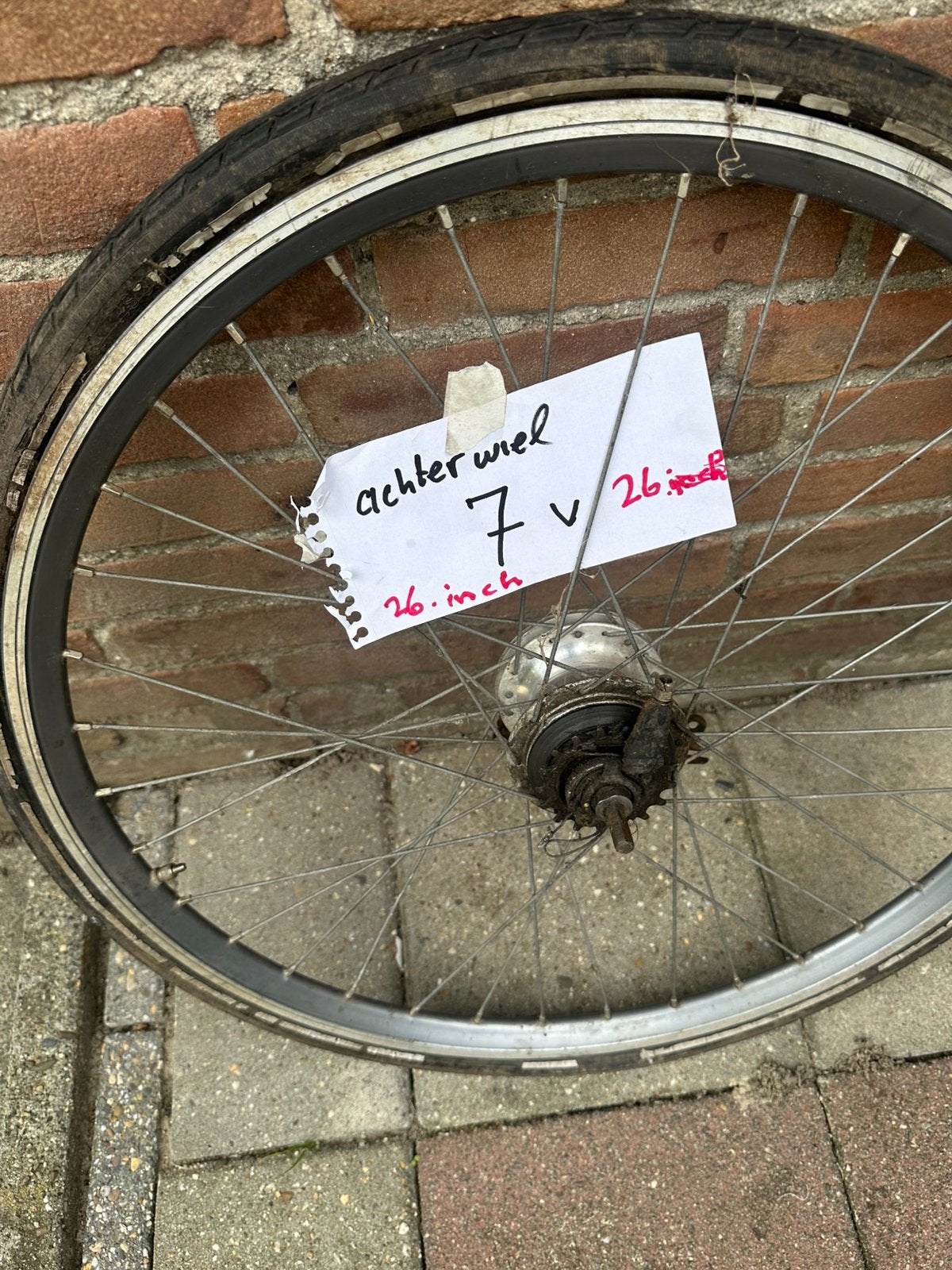 28 inch fietswielen met 4-8 versnellingen en terugtraprem, Fietsen en Brommers, Fietsonderdelen, Ophalen of Verzenden, Gebruikt