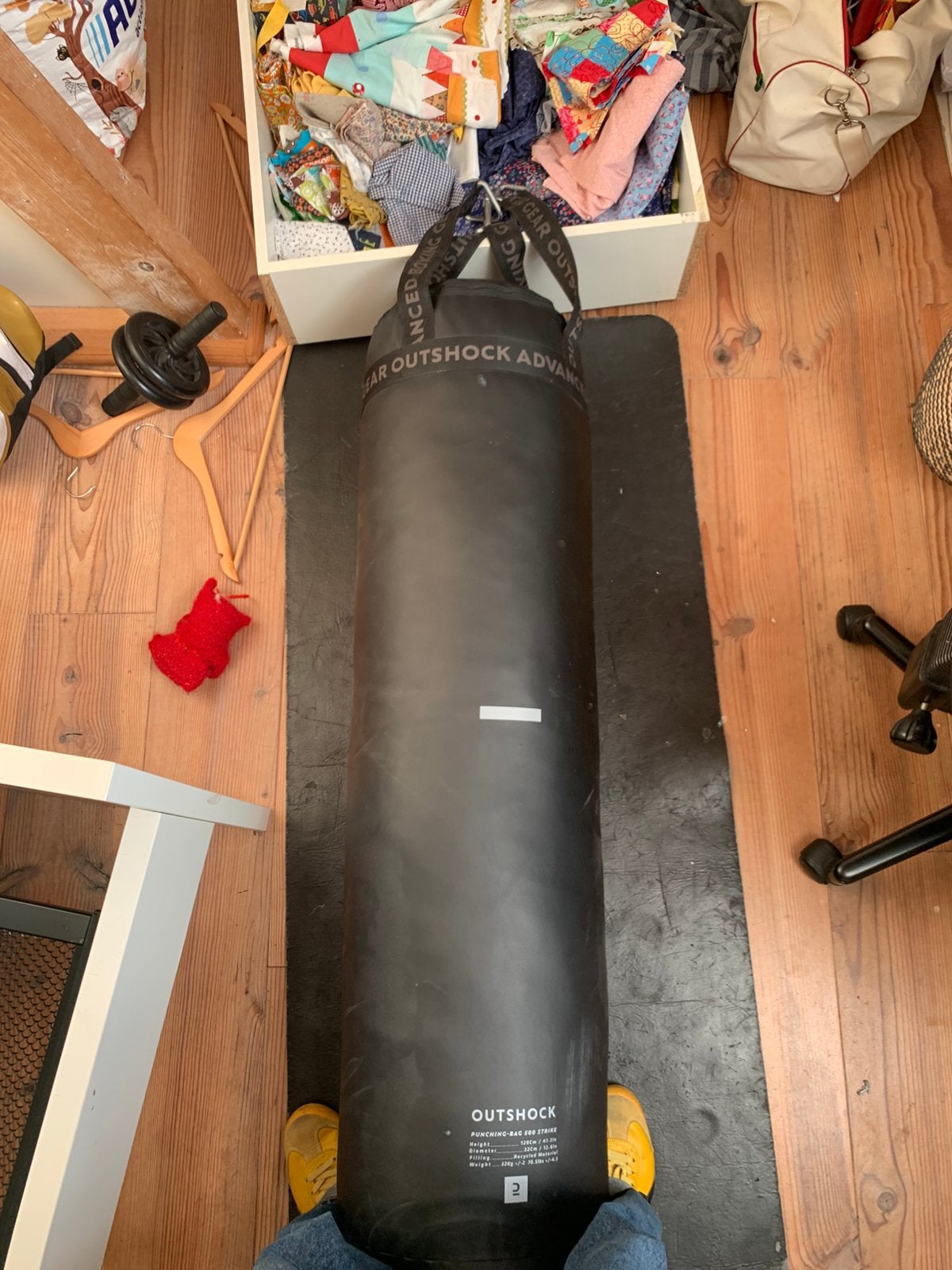 Boxbal met ophang beugel, Ophalen, Gebruikt, Bokszak