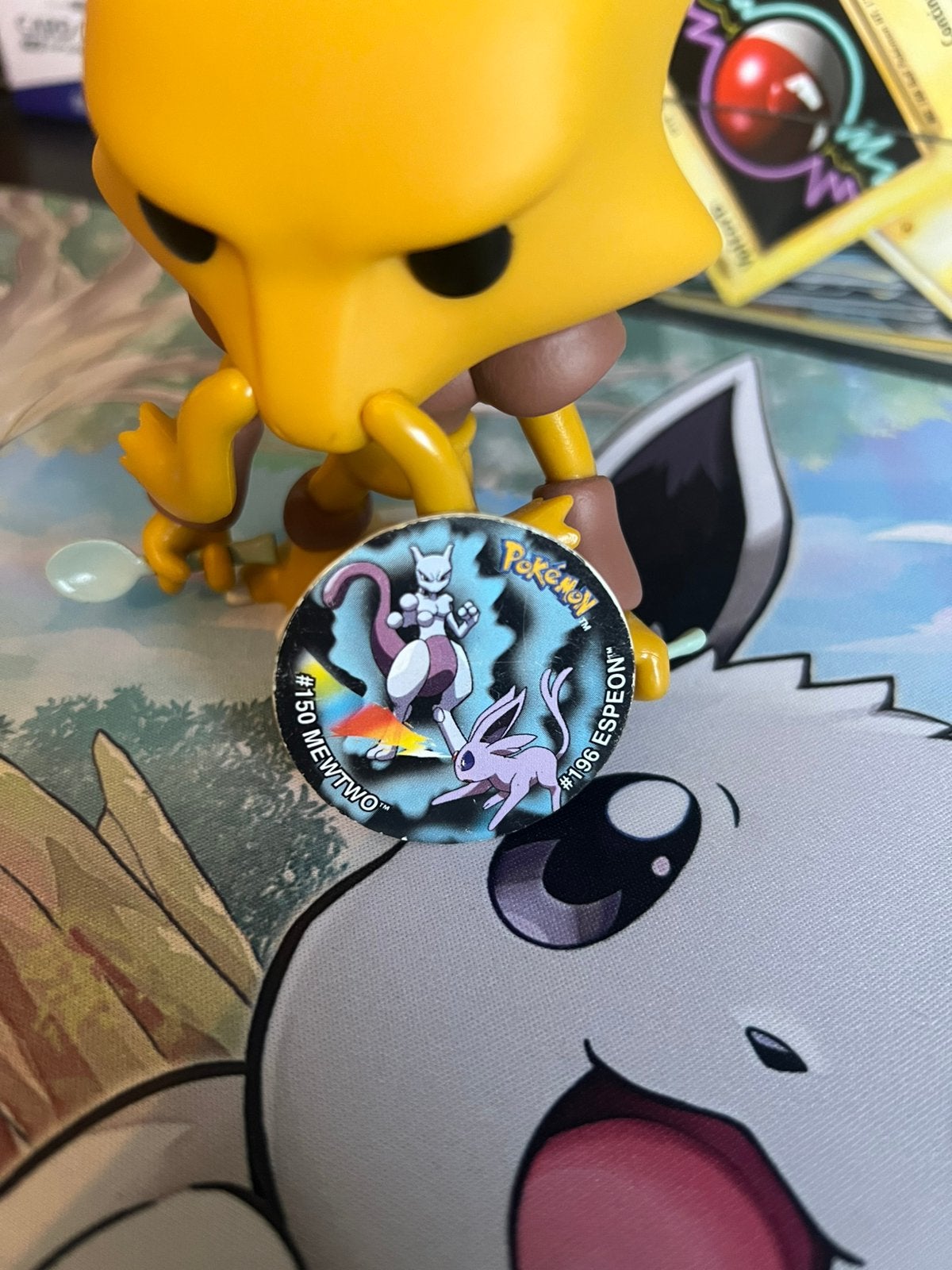 Mewtwo & espeon tazo, Ophalen of Verzenden, Gebruikt