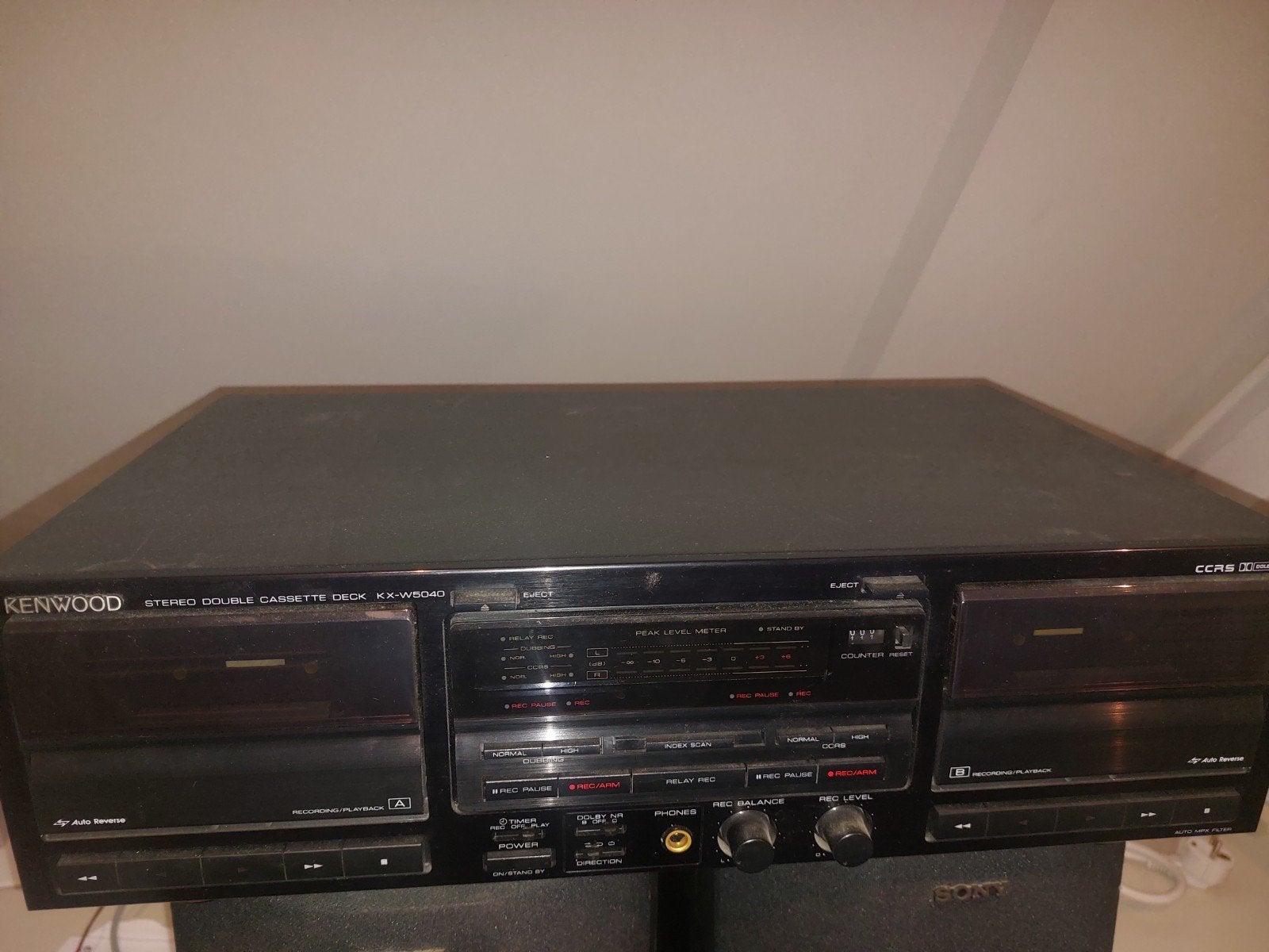 Kenwood KX-W5040 Stereo Dubbel Cassettedeck, Audio, Tv en Foto, Ophalen, Dubbel, Kenwood, Auto-reverse