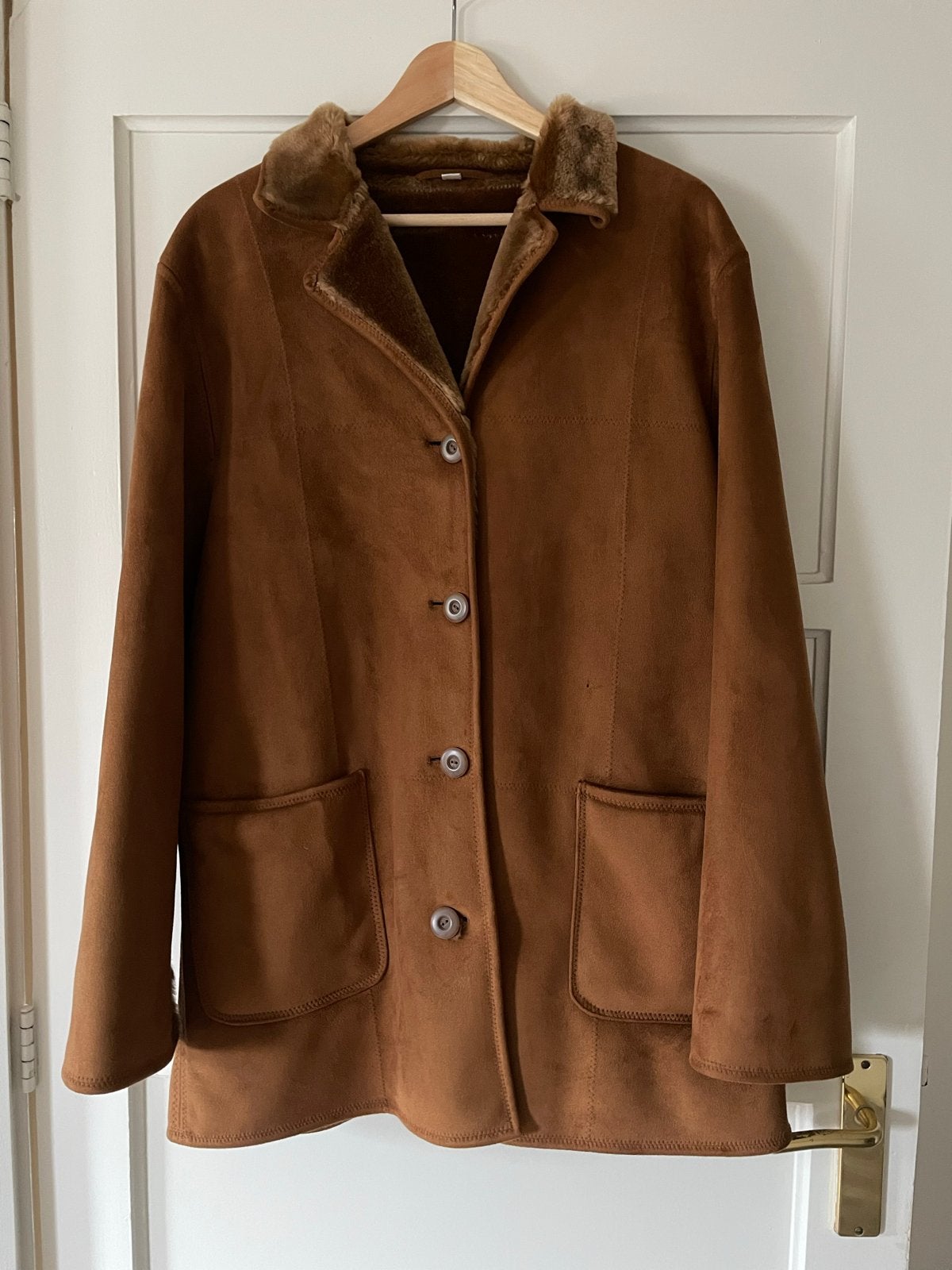 Lamy camel coat faux fur maat 44, Verzenden, Zo goed als nieuw, Maat 42/44 (L), Bruin