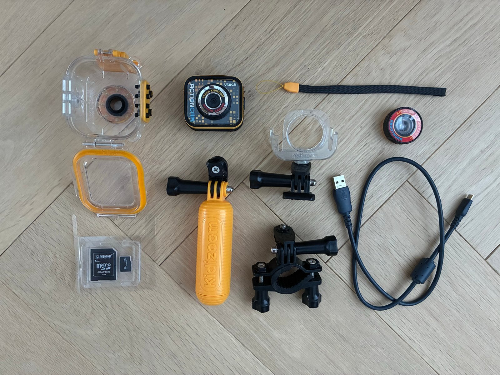 Vtech Kidizoom Action Cam HD met accessoires, Verzenden, Zo goed als nieuw, Overige merken