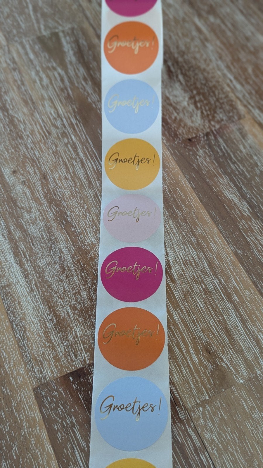 Stickers. "Groetjes", Hobby en Vrije tijd, Stickers en Plaatjes, Ophalen of Verzenden, Nieuw, Meerdere stickers